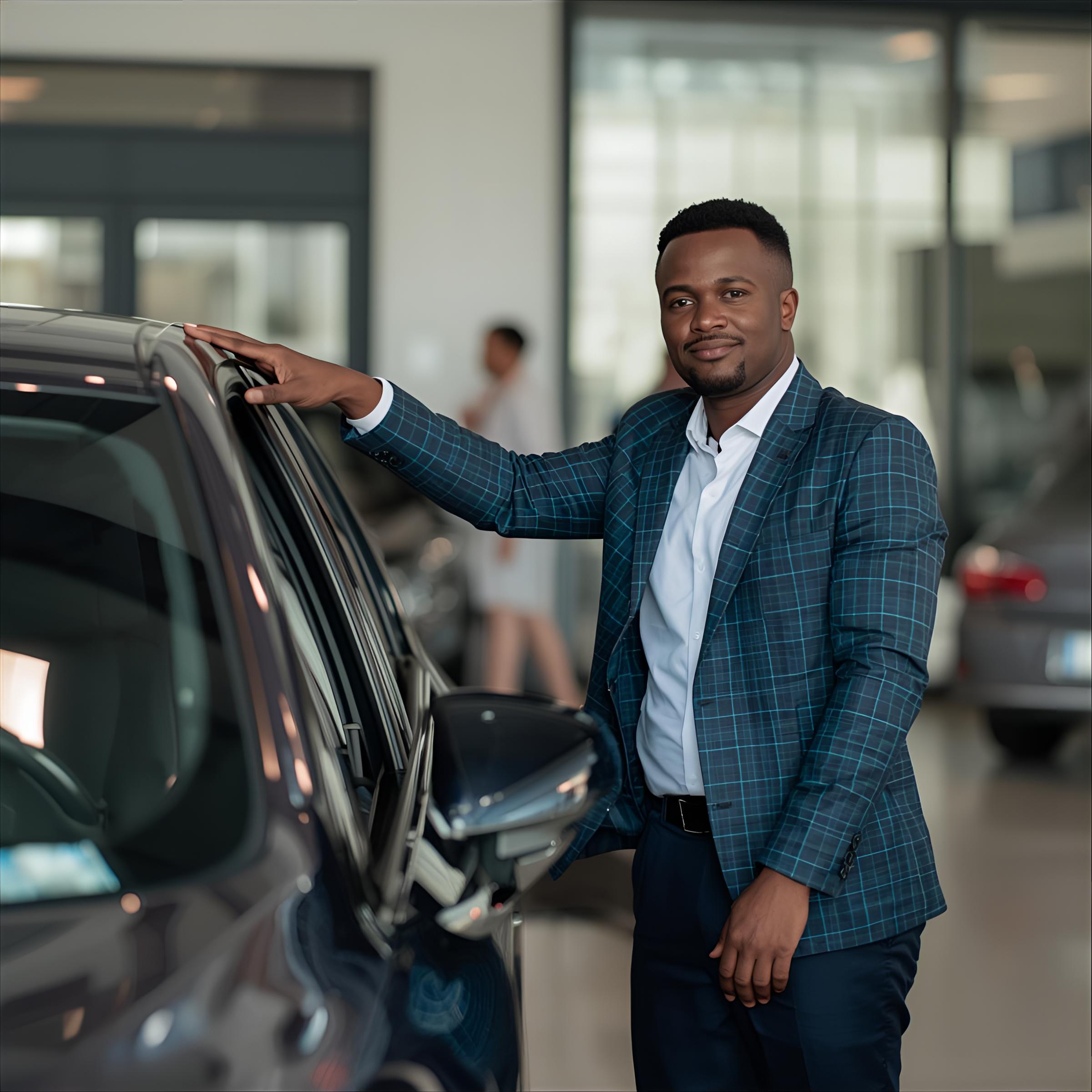 a man buying a car at a showroom in kenya